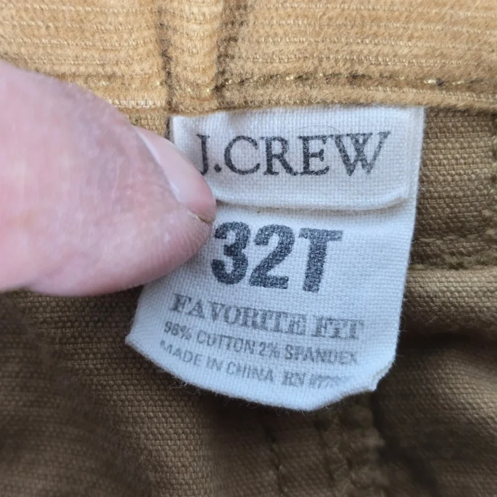 J.‎ Crew 32T Brown Corduroy Favorite Fit Pants Men's Casual 35x32